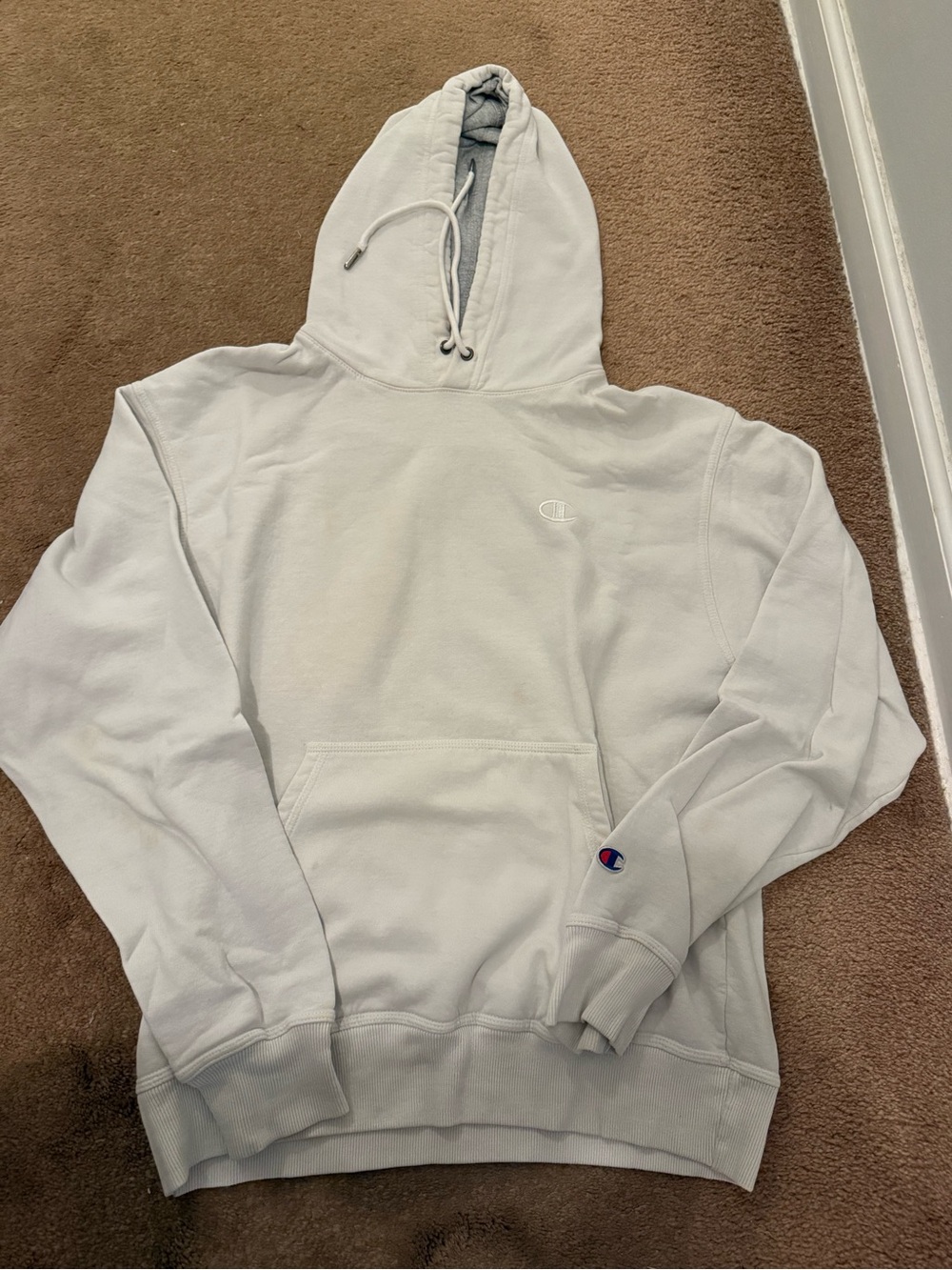 Champion White Sweatshirt Hoodie with Subtle Logo